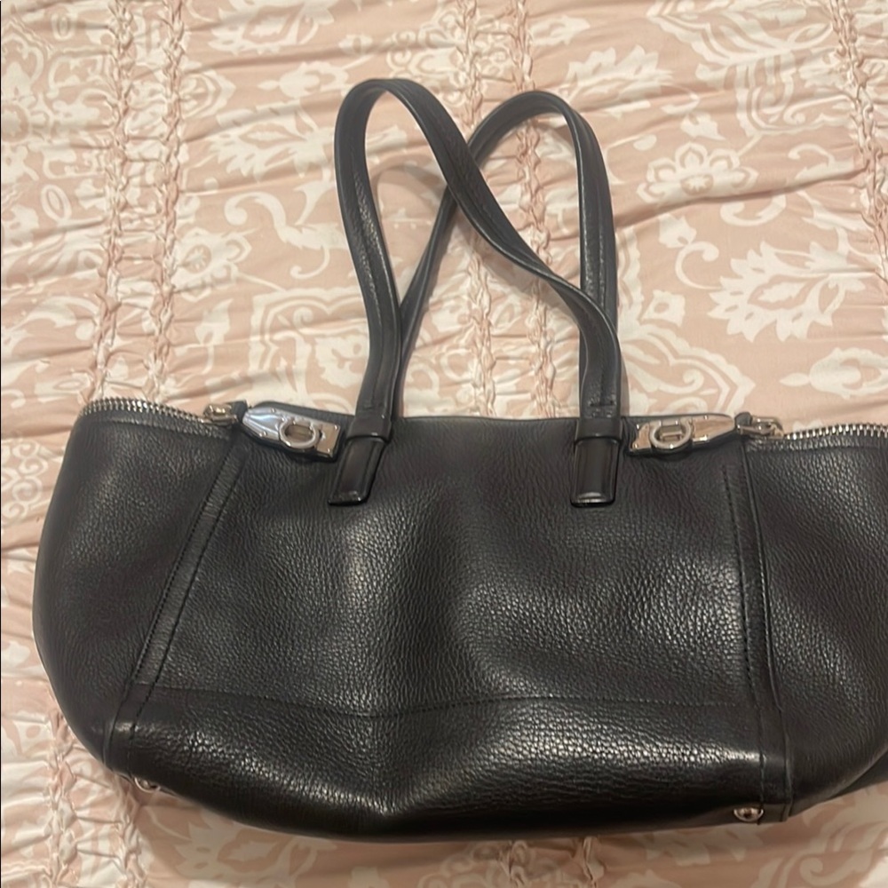 Vintage Salvatore Ferragamo Black Verve Zipper Tote